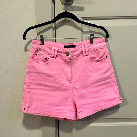 Bubblegum Pink Denim Dèluc Shorts - Picture 5 of 5